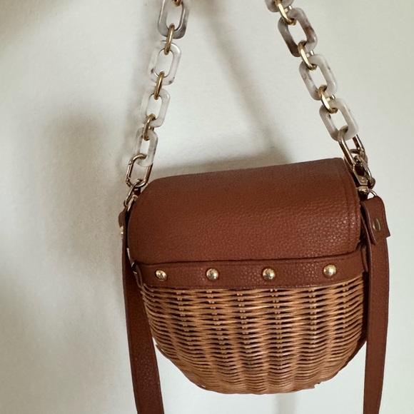 Brown Woven Crossbody Bag - Picture 3 of 7